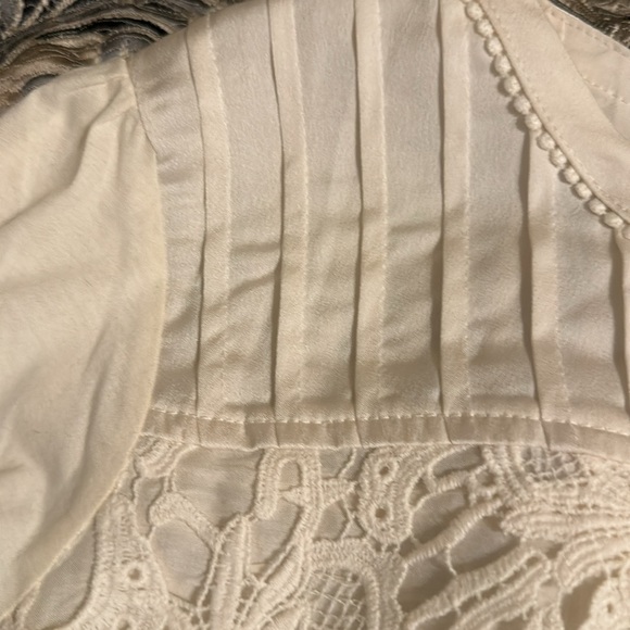 New Anthropologie Ladies Cream Lace Long Sleeve Blouse Size L - Picture 4 of 6